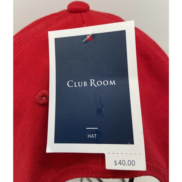 Club Room Embroidered Fishing Theme Baseball Cap Red Adjustable One Size NEW - Picture 4 of 7
